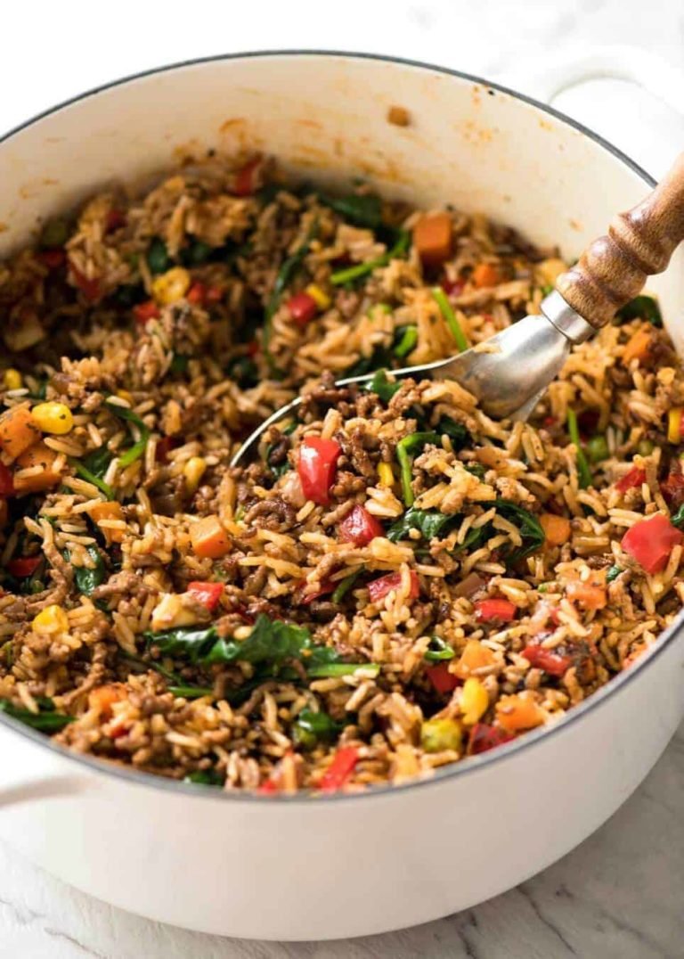 Bœuf et riz aux légumes - Recette de Cuisine Facile